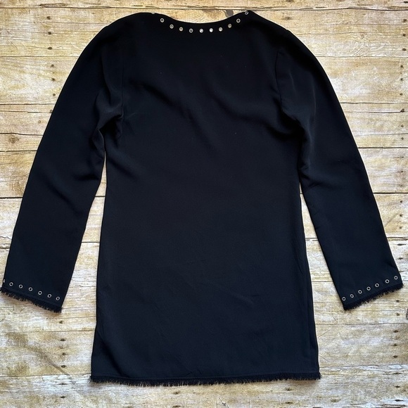 Elizabeth and James Grommet Studded V-Neck Fringe Hem Shift Dress - Picture 8 of 9